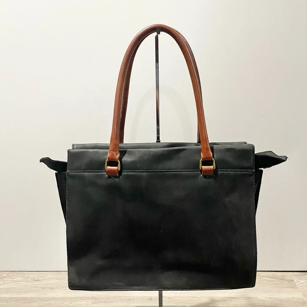 Madewell Eaton Black and Brown leather Tote Bag - Picture 5 of 10